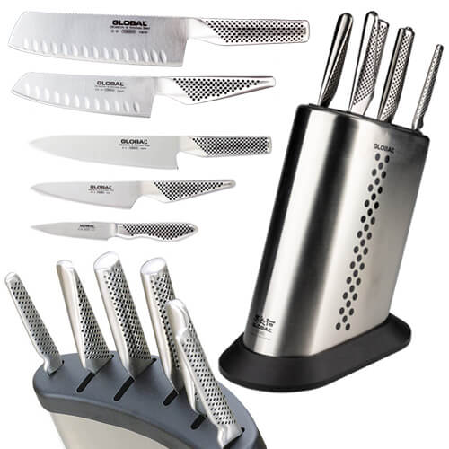 Global Classic 5-Piece Knife Set + Magnetic Bar