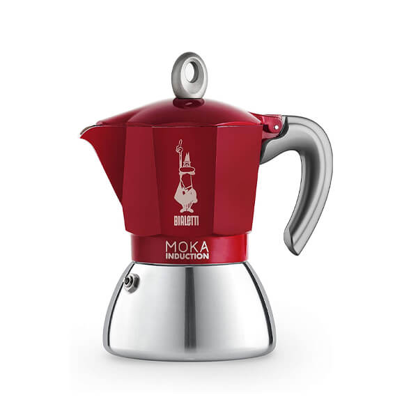 Photos - Coffee Maker Bialetti Moka Induction 4 Cup Espresso Maker Red 