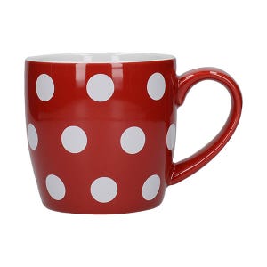 London Pottery Globe Mug Red With White Spots