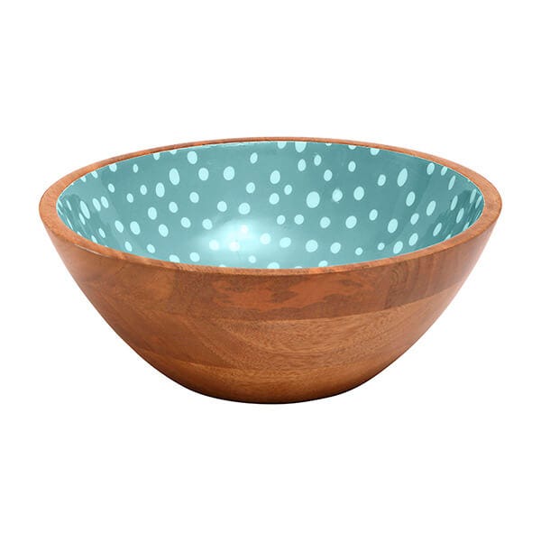 Photos - Salad Bowl / Serving Platter Dexam Sintra Mango Wood Spotted Salad Bowl Duck Egg 16050476 