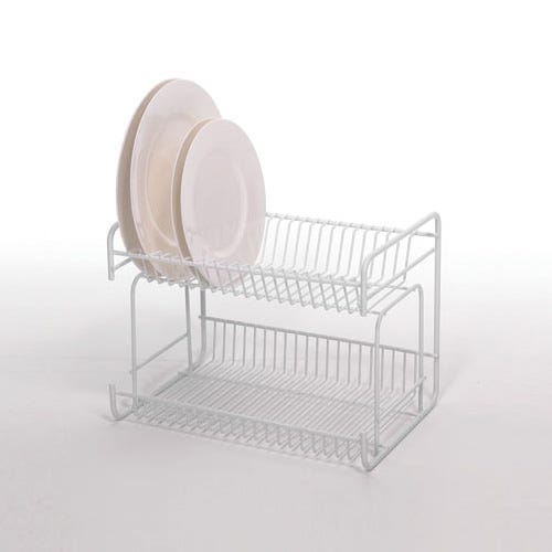 Photos - Other Tableware Delfinware Wireware White 2 Tier Small Plate Rack 