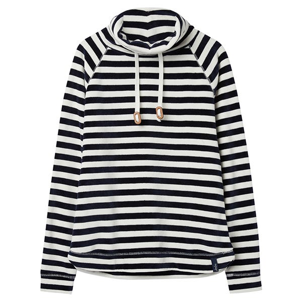 Joules Mayston Cream Navy Stripe Funnel Neck Light Sweatshirt Harts of Stur