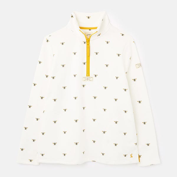 Joules Cream Bees Pip Print Casual Half Zip Sweatshirt Size 20 Harts of Stur