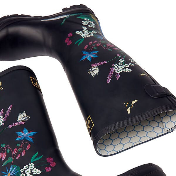 Printed wellies with adjustable back gusset hotsell