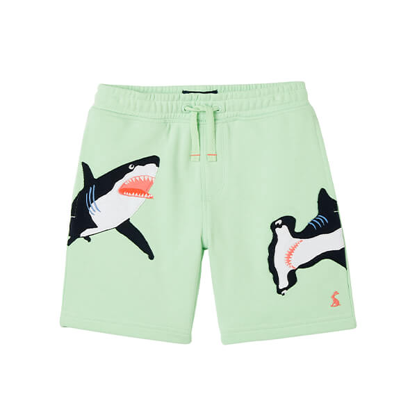 Joules Kids Light Green Sharks Hamden Novelty Sweat Shorts