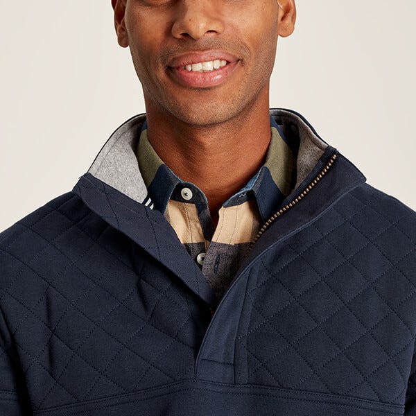 Joules Mens French Navy Darrington Quarter Zip Sweater Harts of Stur