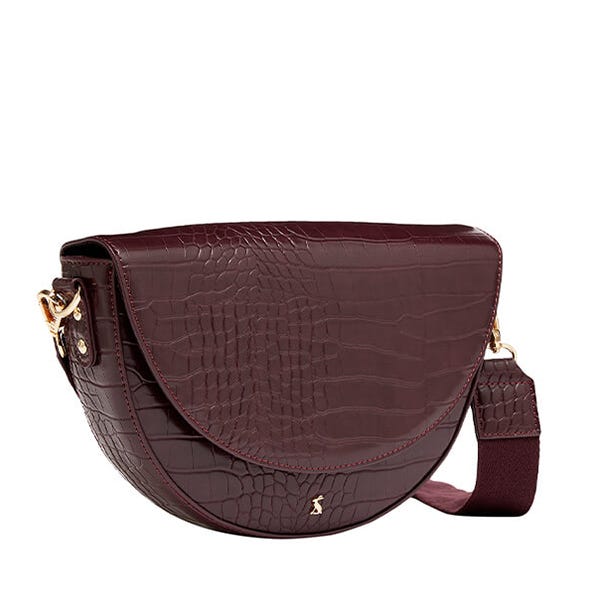 Joules Oxblood Clara Half Moon Shape PU Bag