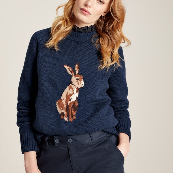 Joules green hare jumper discount