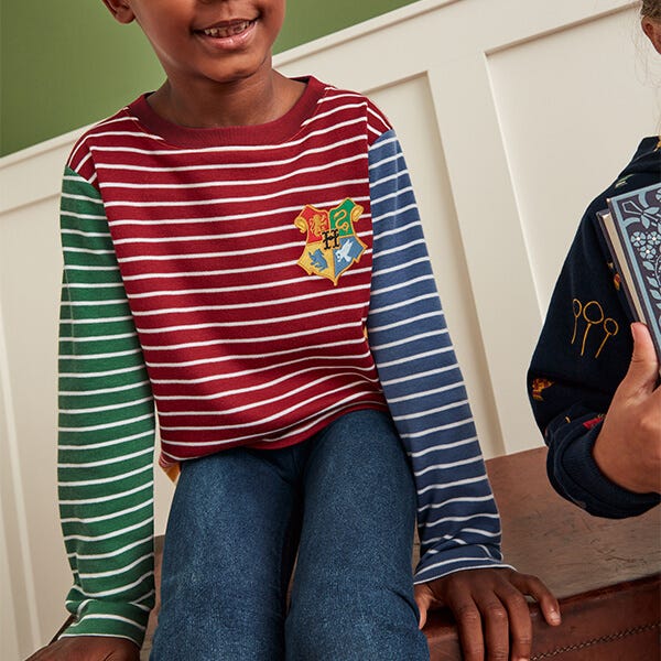 Joules Kids Harry Potter House Colours Striped Top