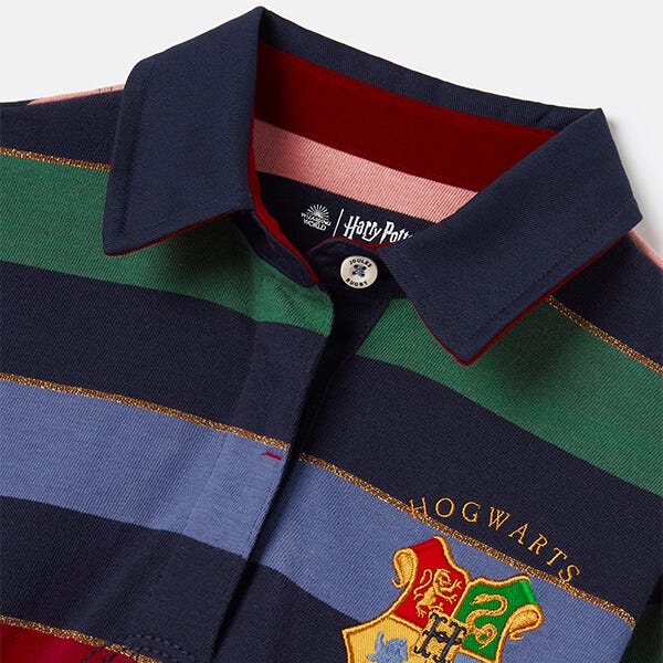 Joules Kids Harry Potter Multi Stripe Moaning Myrtle Rugby Dress Harts of Stur