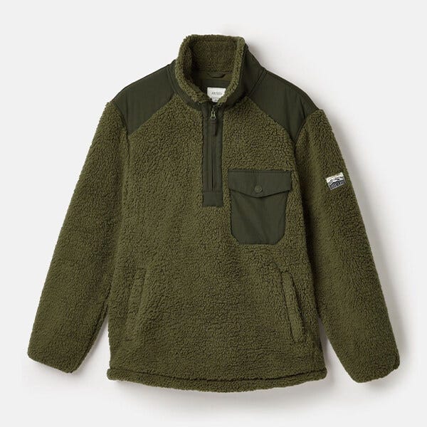 Joules Mens Green Billy Quarter Zip Borg Fleece Harts of Stur