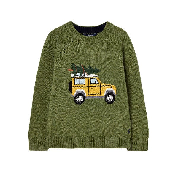 Joules Kids Green Cracking Festive Jumper Harts of Stur