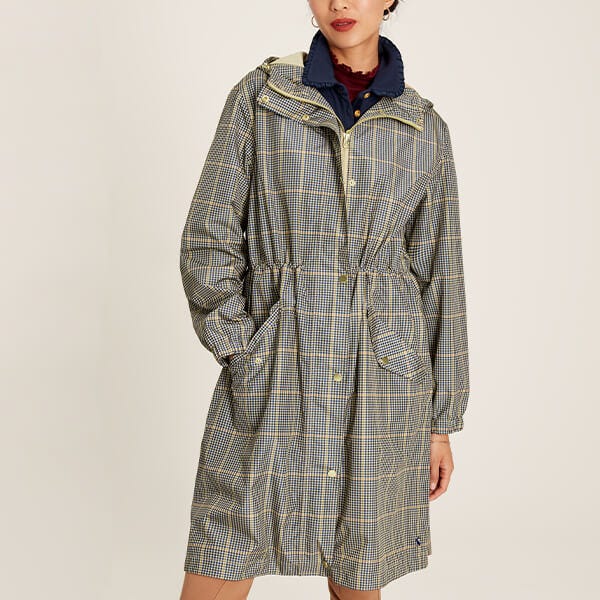 Joules Henson Check Holkham Packable Printed Raincoat Harts of Stur