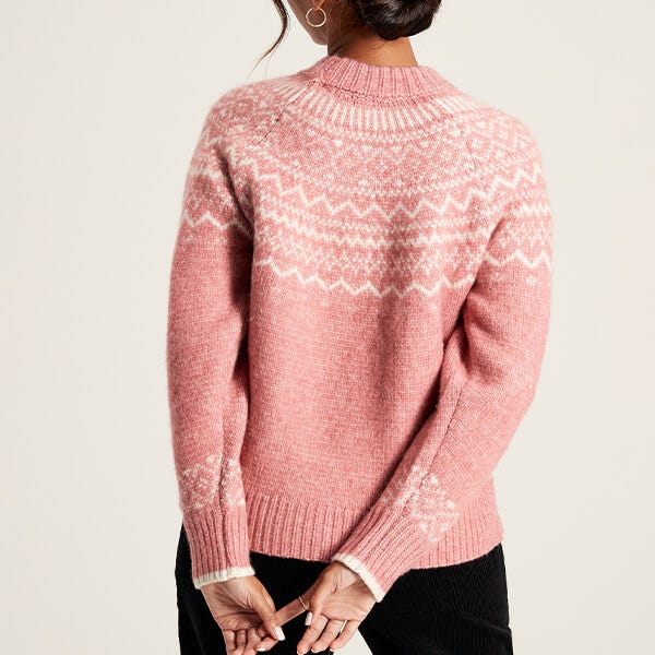 Joules Pink Charlotte Fair Isle Jumper Harts of Stur