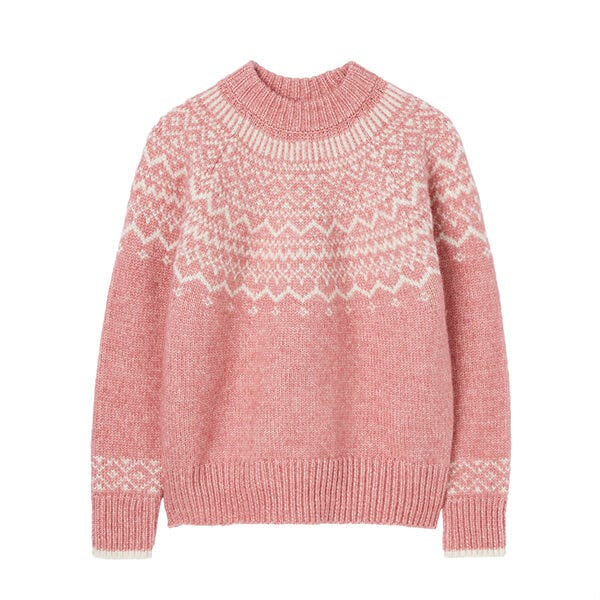 Joules Pink Charlotte Fair Isle Jumper Harts of Stur