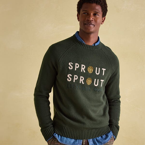 Mens green knitted jumper hotsell