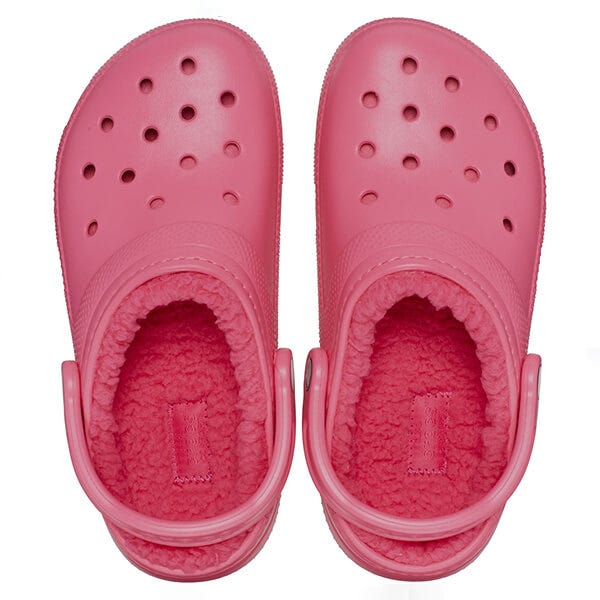 Pink lined crocs discount