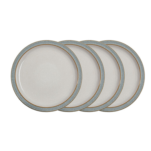 Photos - Plate Denby Elements Light Grey Set Of 4 Dinner  