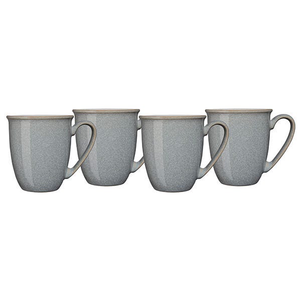 Photos - Mug / Cup Denby Elements Light Grey Set Of 4 Coffee Mugs 