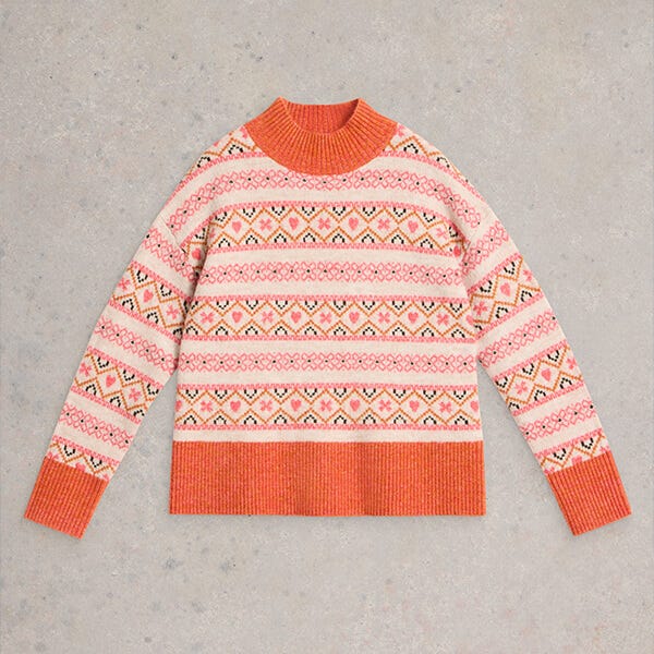 White Stuff Scandi Twist Fairisle Jumper Natural Multi