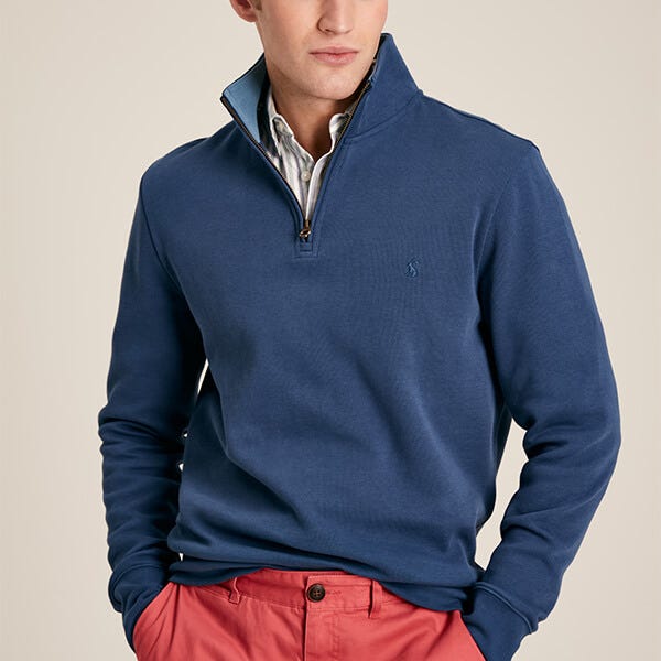 Joules Mens Ink Blue Alistair Quarter Zip Sweatshirt Harts of Stur