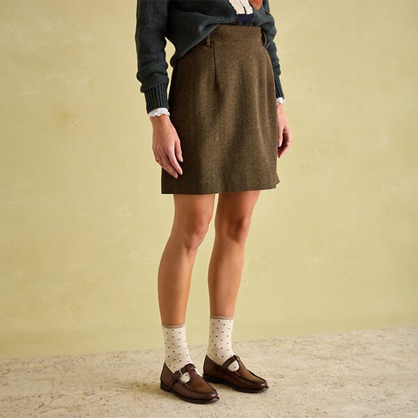 Joules tweed skirt size 10 cheap