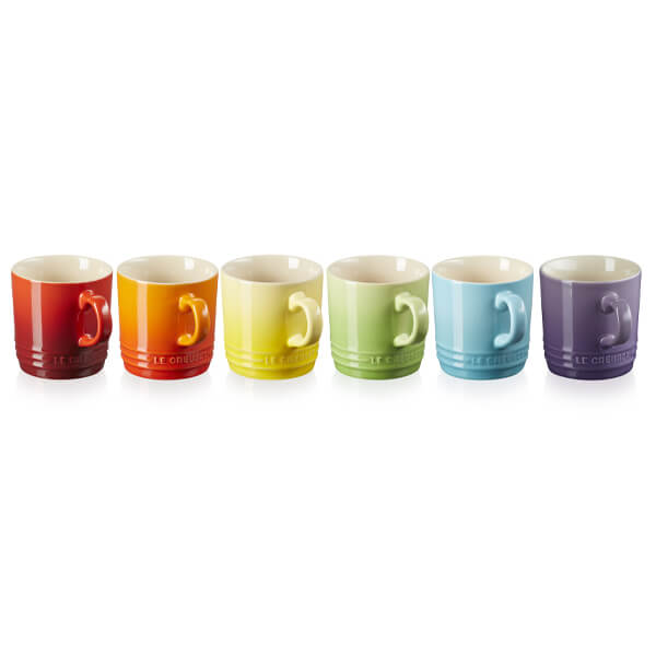Photos - Mug / Cup Le Creuset Stoneware Set of 6 Rainbow Cappuccino Mugs 
