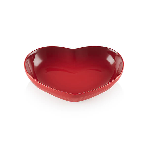 Le Creuset Stoneware 8" Medium Heart Shaped Baking Dish Cherry Red New In Box 
