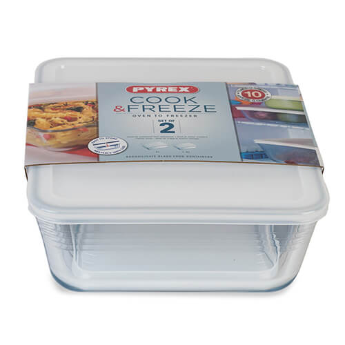 Pyrex Cook& Store Food Rectangular Baking Storage Serving  Dish with Plastic Lid 