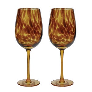 BarCraft Tortoise Shell Wine Glasses Set of 2