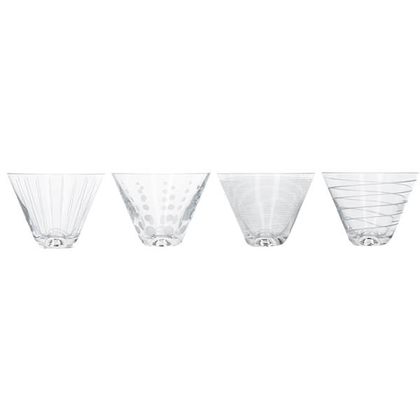 Photos - Glass Mikasa Cheers Set Of 4 Stemless Martini Glasses 