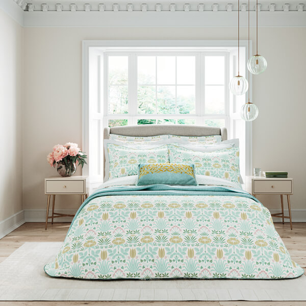 Photos - Bed Linen V&A Anselm Duvet Cover Super King Size Aqua 