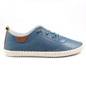 Lunar St Ives Mid Blue Plimsolls