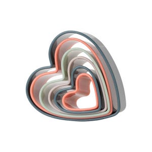 Fusion Twist Heart Cookie Cutters Assorted Multicoloured