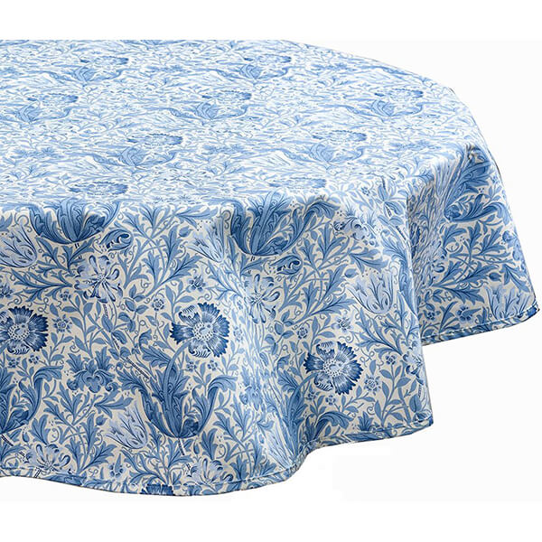 Photos - Tablecloth / Napkin Morris William  Blue Compton 132cm Circular Fabric Tablecloth 