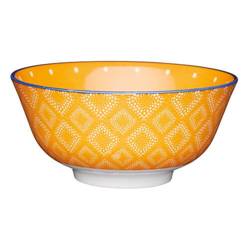 Photos - Salad Bowl / Serving Platter Kitchen Craft KitchenCraft 16cm Ceramic Bowl Orange Spotty 