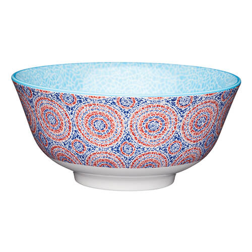 Photos - Salad Bowl / Serving Platter Kitchen Craft KitchenCraft 16cm Ceramic Bowl Blue and Red Mosaic Style 