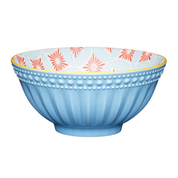 Photos - Salad Bowl / Serving Platter Kitchen Craft KitchenCraft 16cm Ceramic Bowl Pale Blue Detailed 