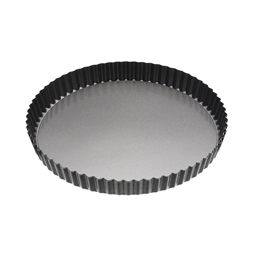 Paderno Non Stick Fluted Round Tart Mould//Quiche Tin//Flan Tin 280mm 25mm Deep Loose Base