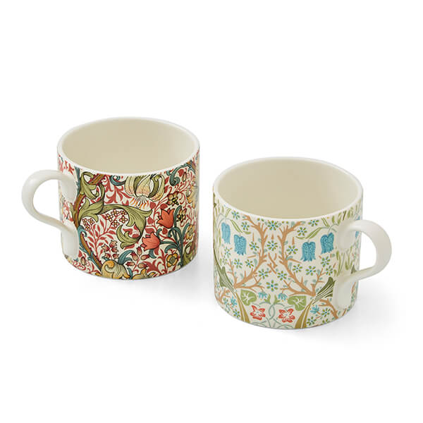 Photos - Mug / Cup Morris & Co Set of 2 Blackthorn & Golden Lily Mugs 
