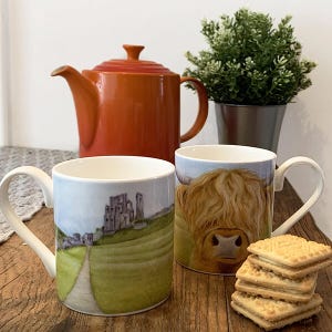 Lucy's Farm Hairy Moo Selfie at Corfe Castle Cow Regular Mug