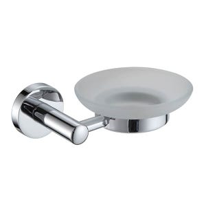 Showerdrape Modernity Chrome Stainless Steel & Frosted Glass Wall Mounted Soap Dish