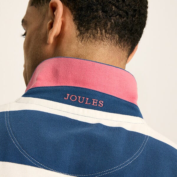 Joules Mens Blue White Stripe Filbert Polo Shirt Harts of Stur