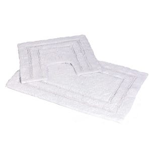 Showerdrape Pinnacle White 2 Piece 100% Cotton Bath Mat Set
