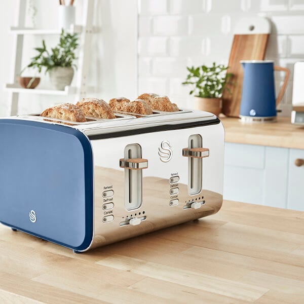 Swan Nordic Blue 1.7 Litre Cordless Kettle and 4 Slice Toaster SK14610ST14620BLUN Harts of Stur