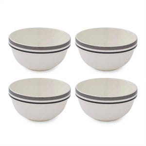 Portmeirion Potters Stripe Set of 4 12.5cm Stacking Bowls Grey
