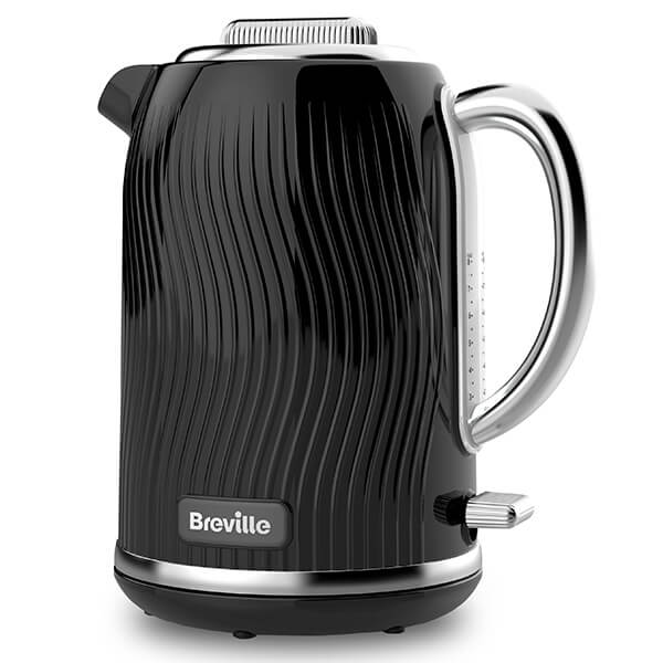 Breville Stylish Glass Kettle Fast Boil 4 Slot Toaster & Storage Canisters Matching Black 