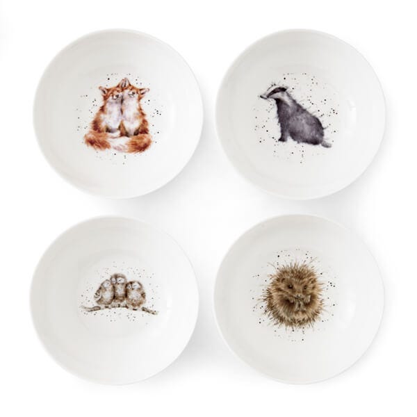 Photos - Salad Bowl / Serving Platter Wrendale Designs Set of 4 Woodland Animals Cereal Bowls