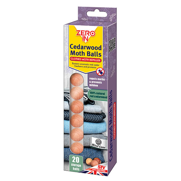 Natural Clothes Drawer by Zero-In 20 Pack Cedarwood Moth Balls Repellent 