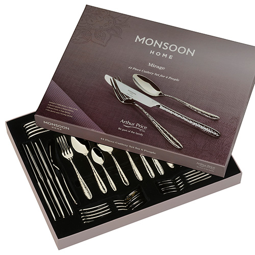 Photos - Cutlery Set Arthur Price Monsoon Mirage 44 Piece Cutlery Gift Box Set 